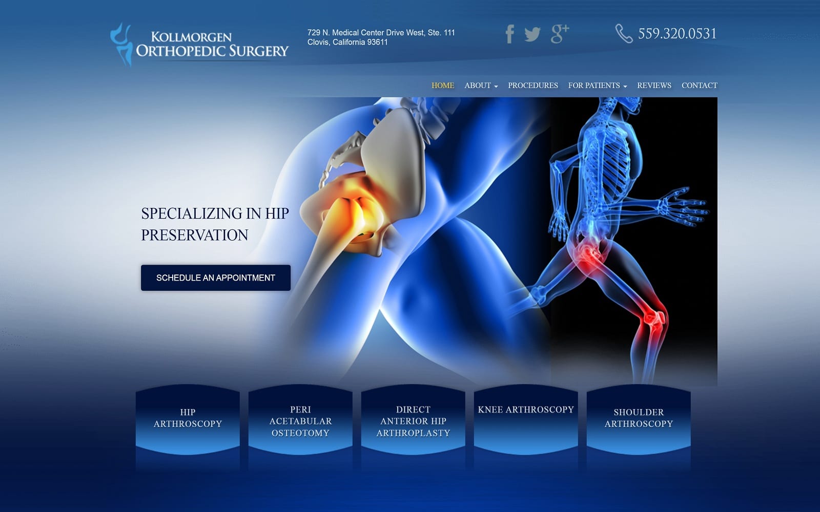 Kollmorgenorthopedics.com Screenshot