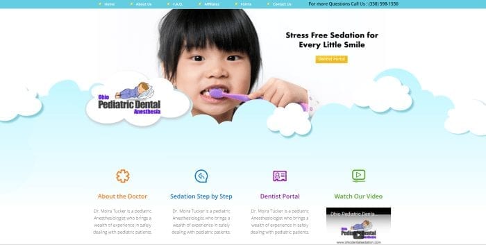 Screenshot of Ohio Dental Sedation homepage