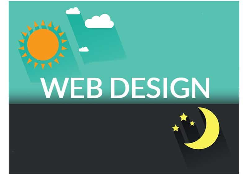 Image of Sun over Moon with Web Design Text