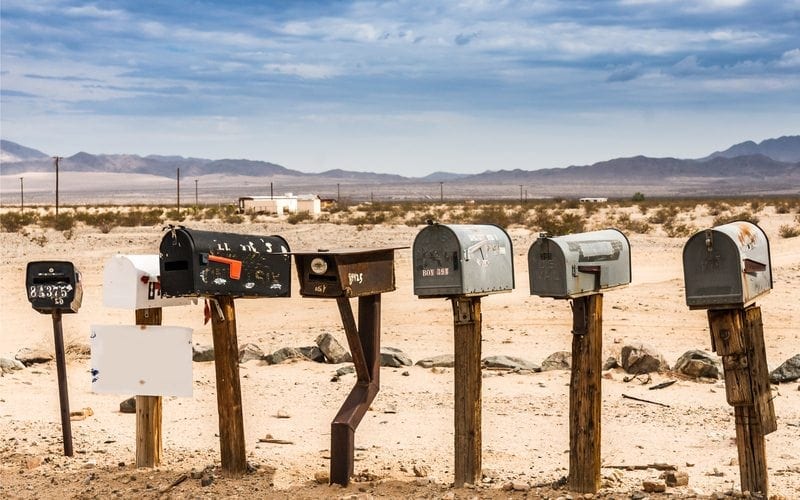 Mail box in a deserted area
