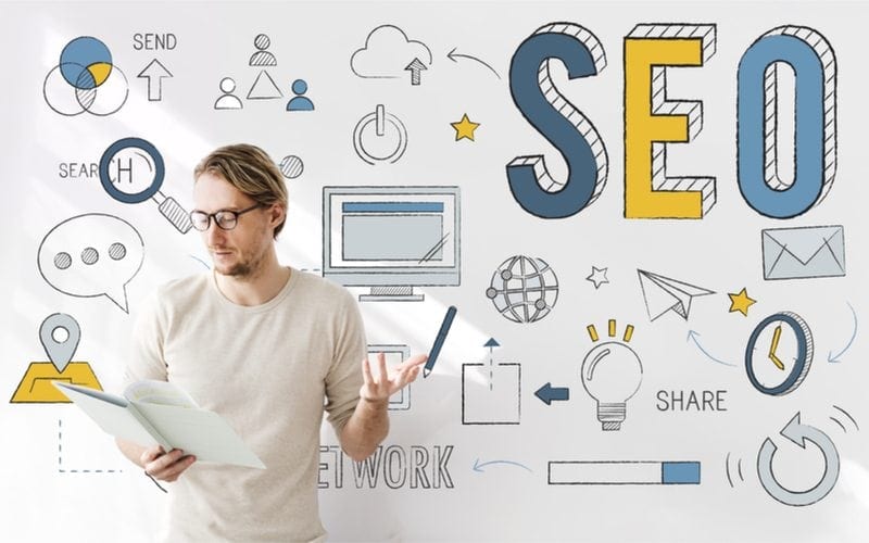 Guy learning about SEO