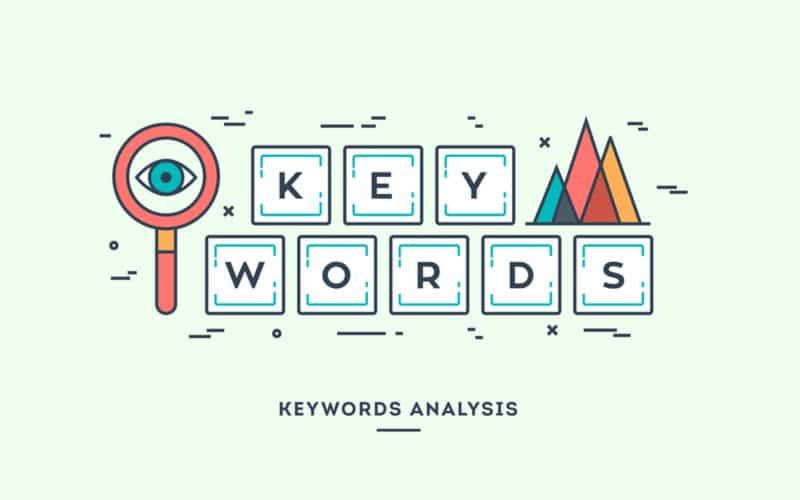 Blocks of letters that spells out Keywords