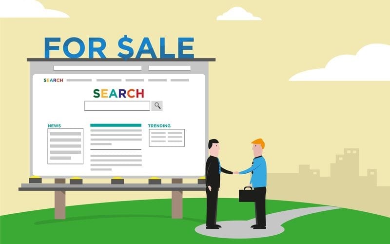 Cartoon of a doctor and business man selling a website