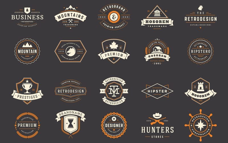 Image displaying various types of logo design approaches