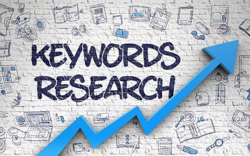 Words Keyword Research surrounded by various icons