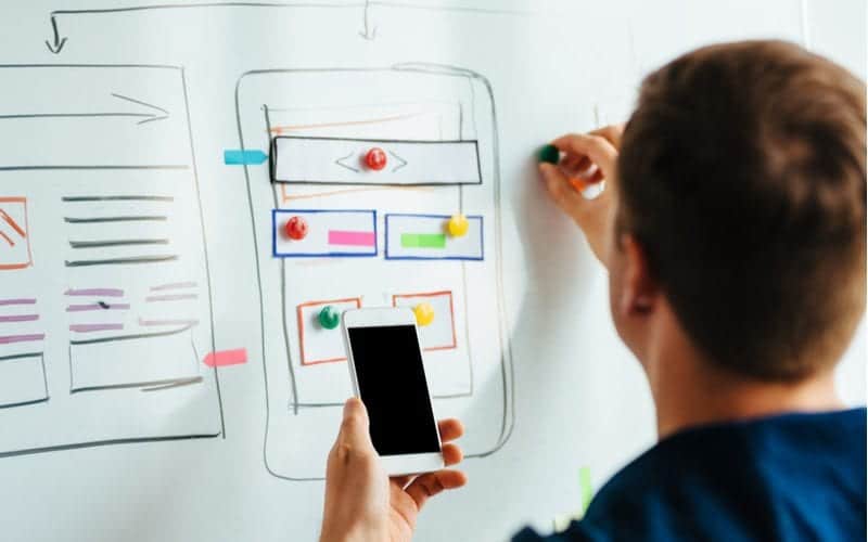 person designing responsive website
