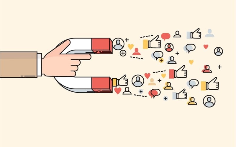 magnet attracting social media follows