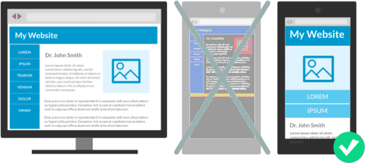 Illustration Showing The Comparison Between A Mobile Responsive Website And One That Is Not Responsive