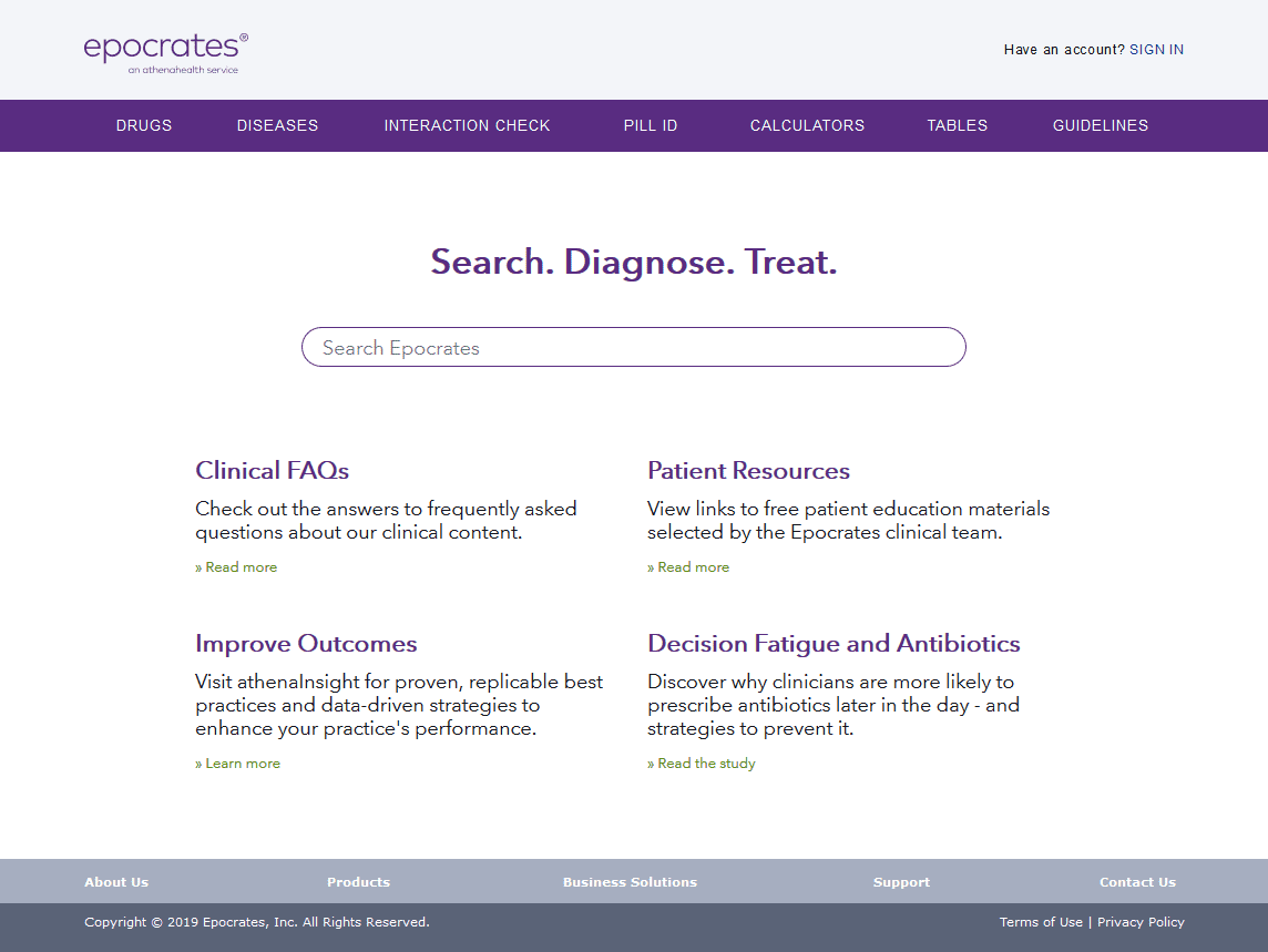 online.epocrates.com screenshot