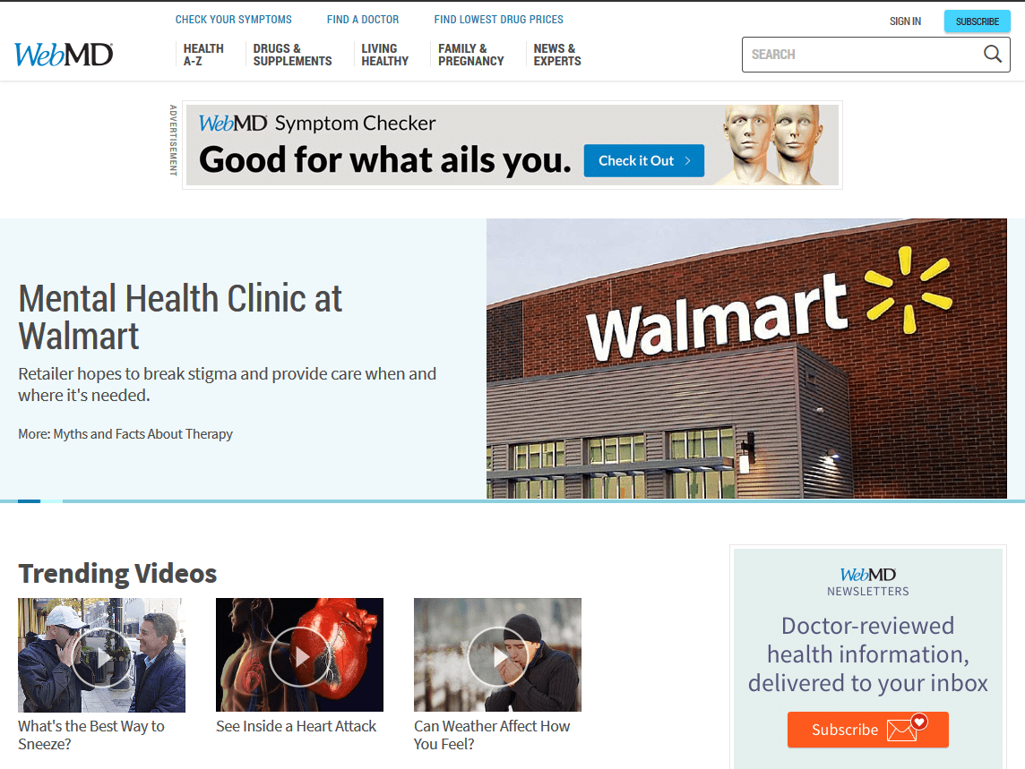 www.webmd.com screenshot