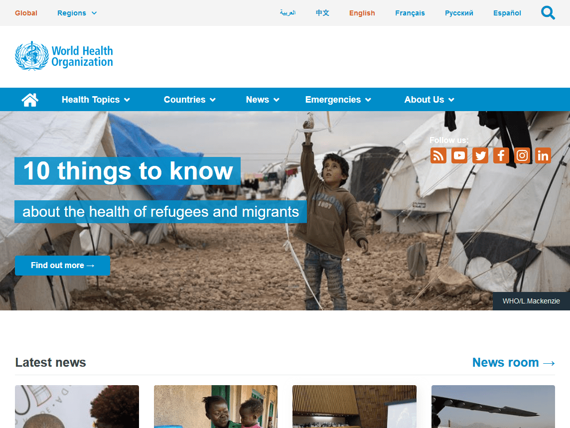 www.who.int screenshot