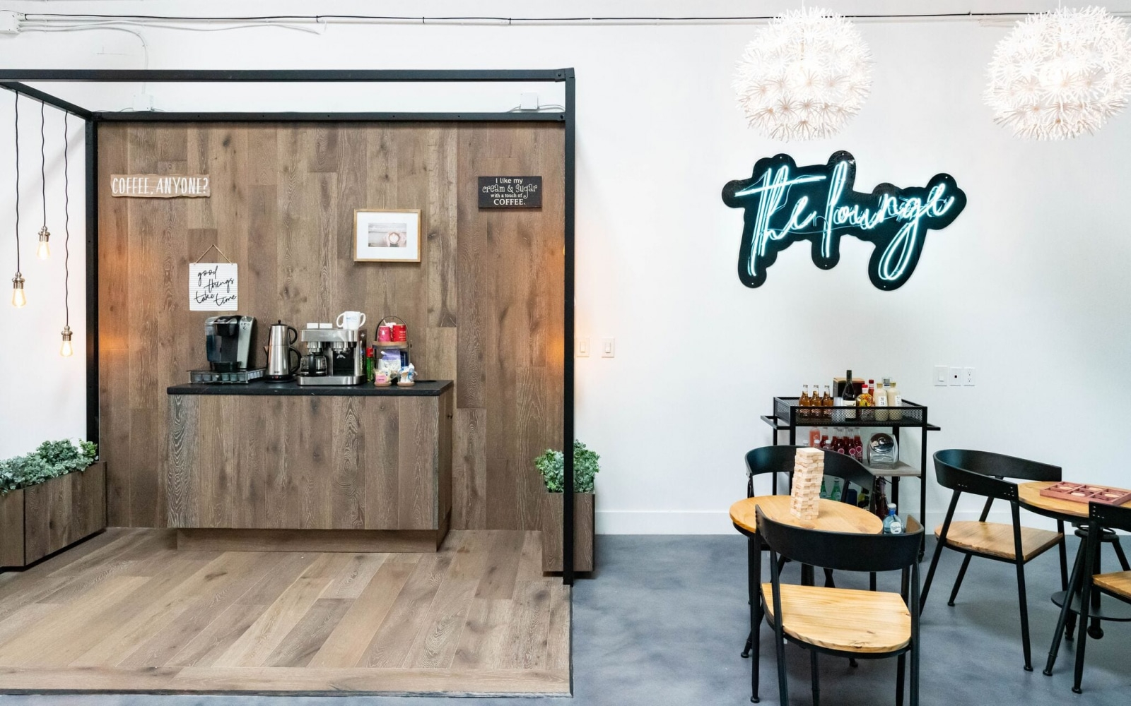 Coffee station at O360® HQ office