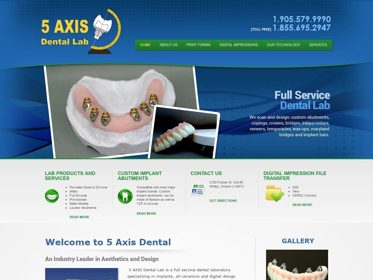 5 Axis Dental Website Screenshot from url 5axisdental.com