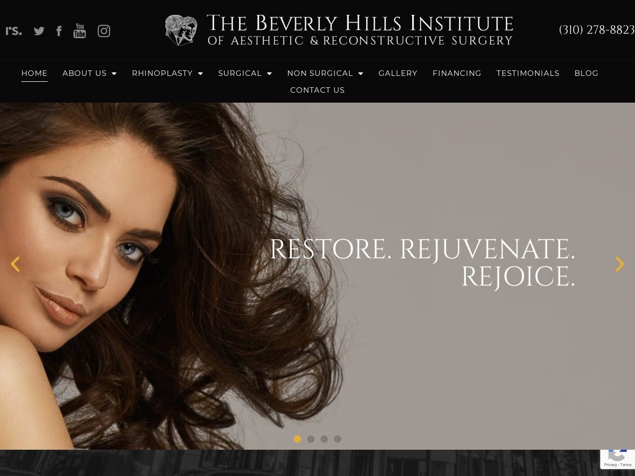 Beverly Hills Institue of Aesthetic Website Screenshot from url bevhills.com