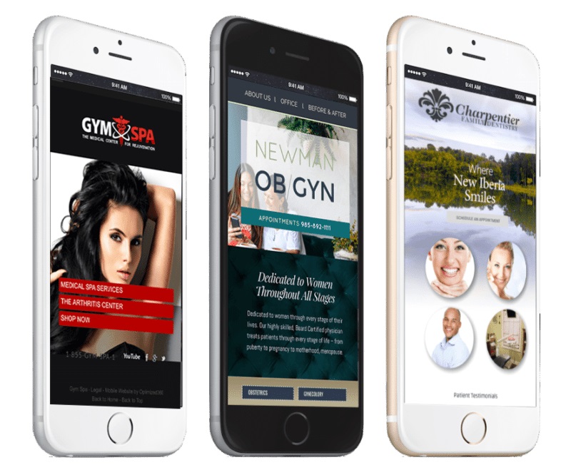 three medical website on iphones