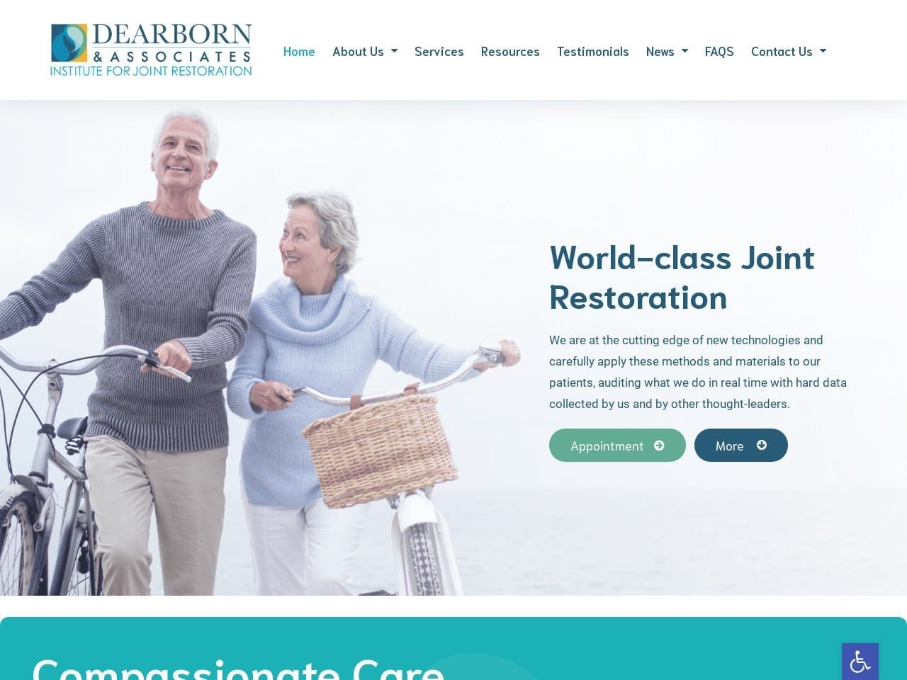 Dearborn Institute For Joint Restoration Website Screenshot from url dearbornassoc.com