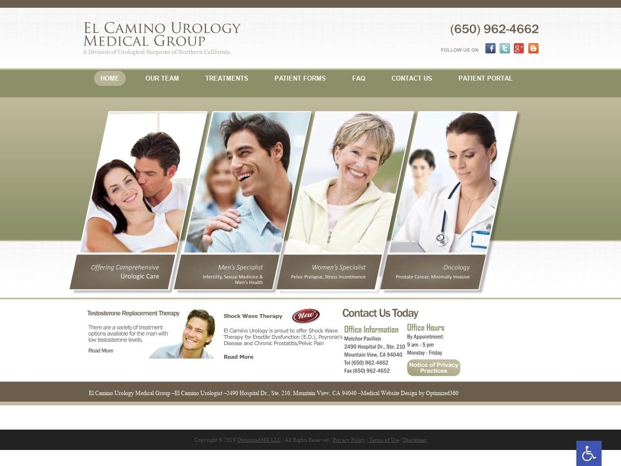 El Camino Urology Website Screenshot from url elcaminourology.com
