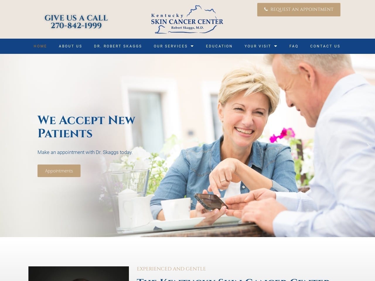 Bowling Green Dermatologist Website Screenshot from url kentuckyskincancercenter.com