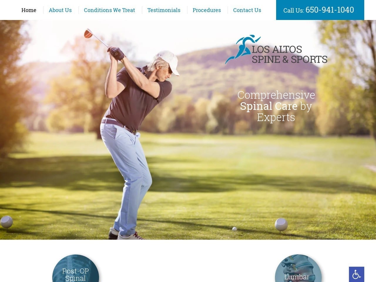 Los Altos Spine &amp Website Screenshot from url losaltosspineandsports.com