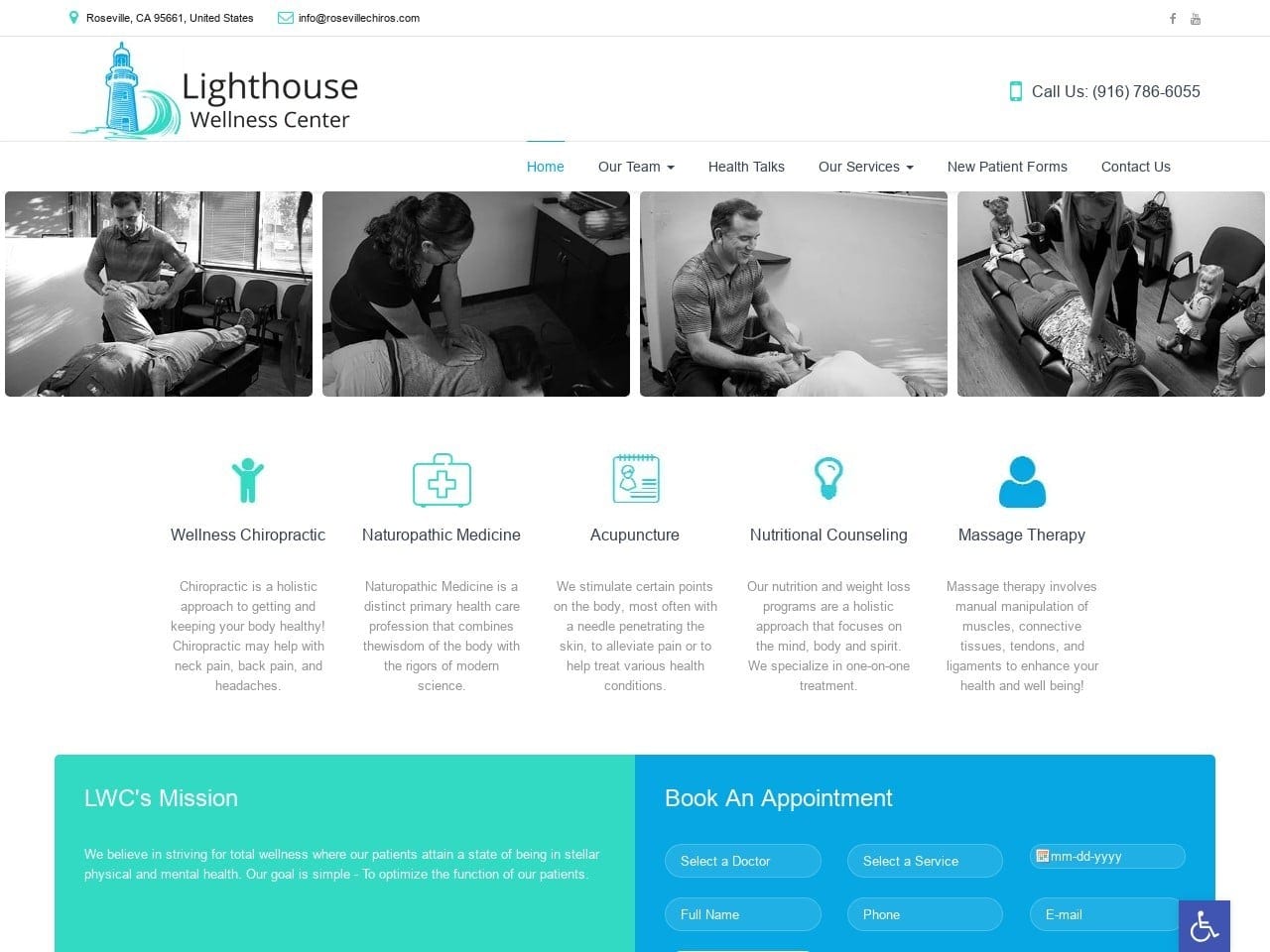 Lighthouse Wellness Center Website Screenshot from url lwcroseville.com
