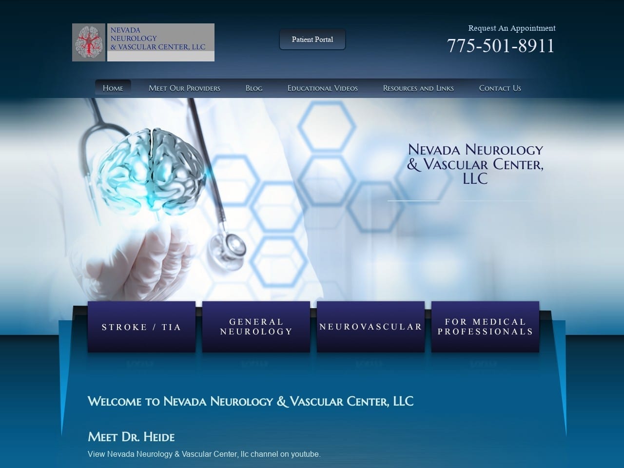 Nevada Neurology Center Website Screenshot from url nevadaneuro.com