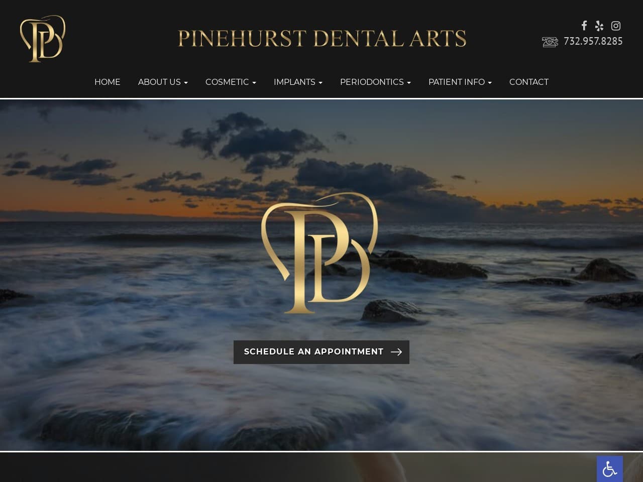 Pinehurst Dental Arts Website Screenshot from url pinehurstdentalarts.com