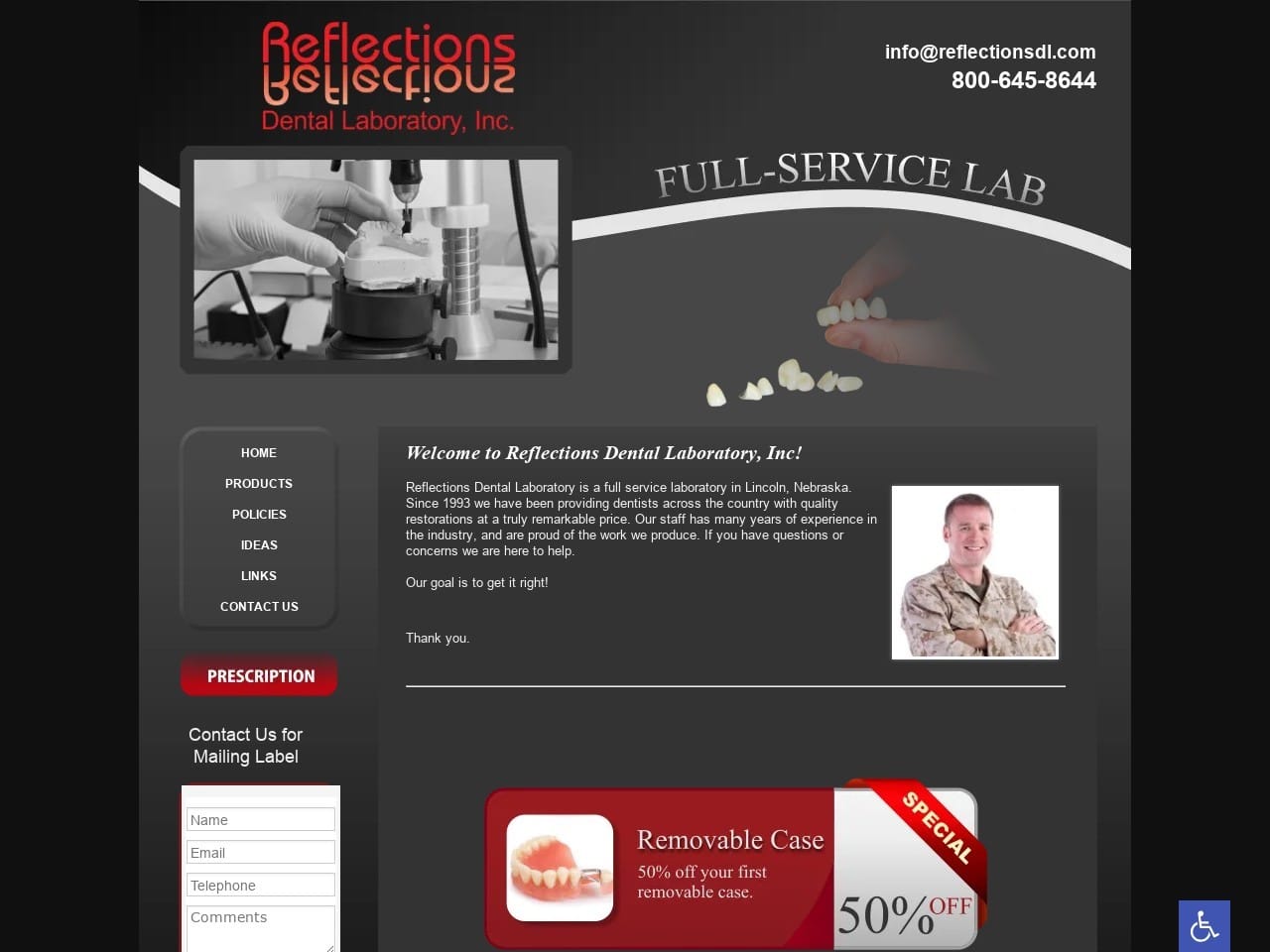 Reflections Website Screenshot from url reflectionsdl.com
