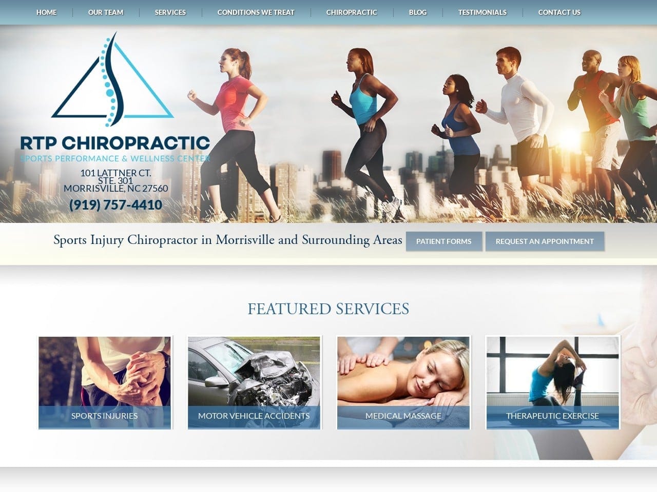 RTP Chiropractic Website Screenshot from url rtpchiropractic.com
