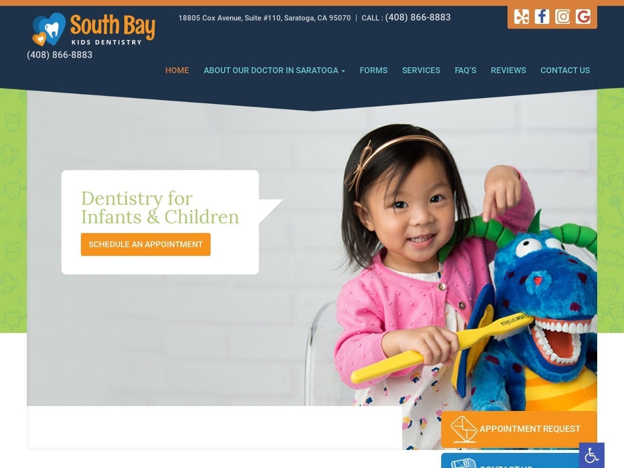 South Bay Kids Dentistry Website Screenshot from url southbaykidsdentistry.com