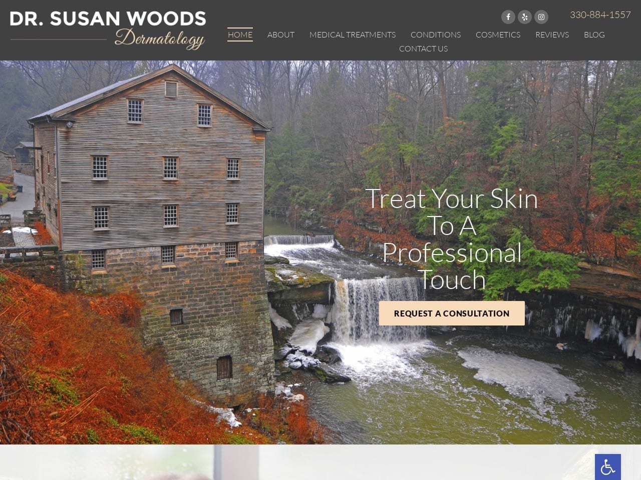 Youngstown Dermatology Website Screenshot from url susanwoodsdermatology.com