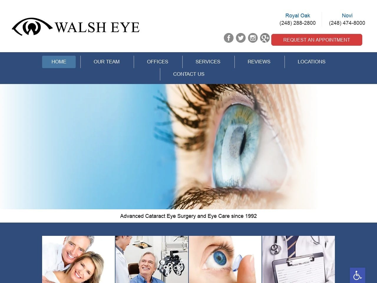Walsh Eye Website Screenshot from url walsheye.com