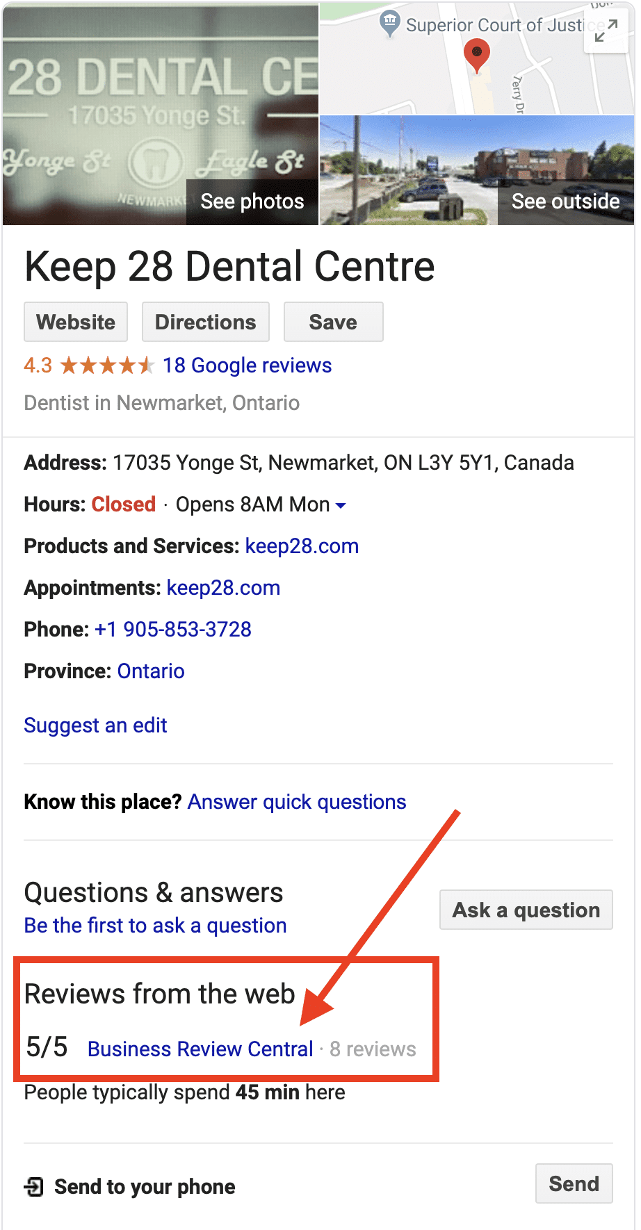 Google Approval Of Business Review Central On The Map Panel
