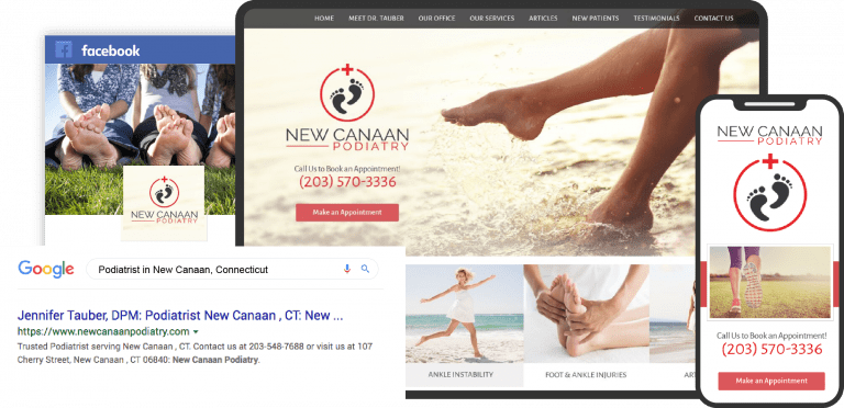 New Canaan Podiatry Website on Multiple Devices Custom Featured Image