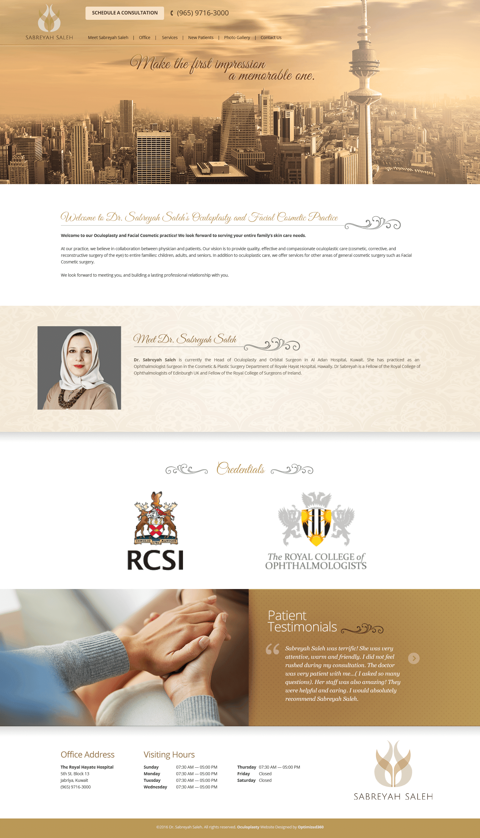 Sabreyah Saleh Md Cosmetic Surgeon Website Full Page vertical