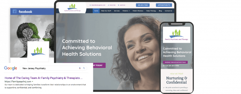 Family Psychiatry of New Jersey Website on Multiple Devices