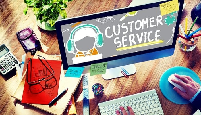 Customer Service written on a monitor