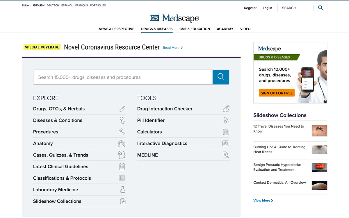 www.medscape.com screenshot