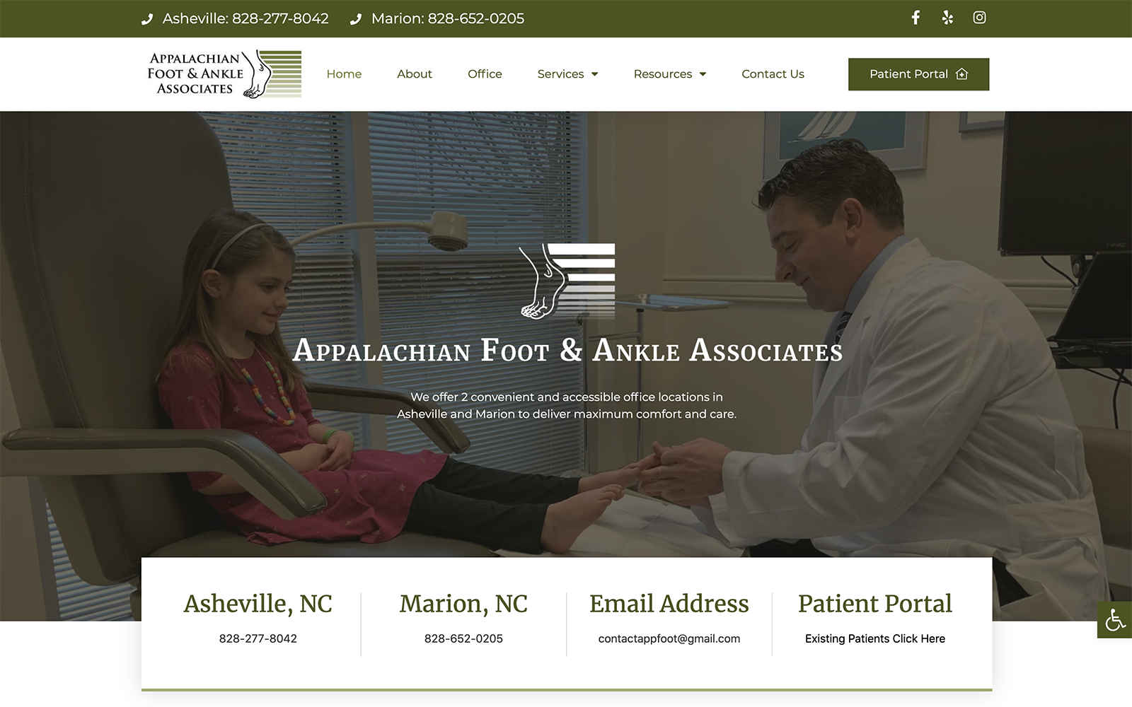ashevillepodiatrist.com Website screenshot