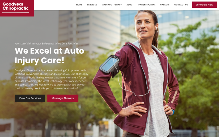 Goodyearchiropractic.com Website Hero Screenshot