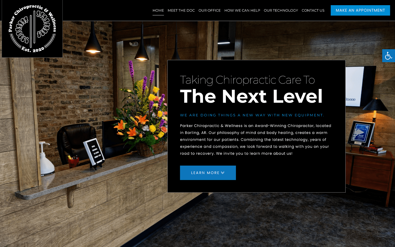 Website Screenshot for Parker Chiropractic and Wellness