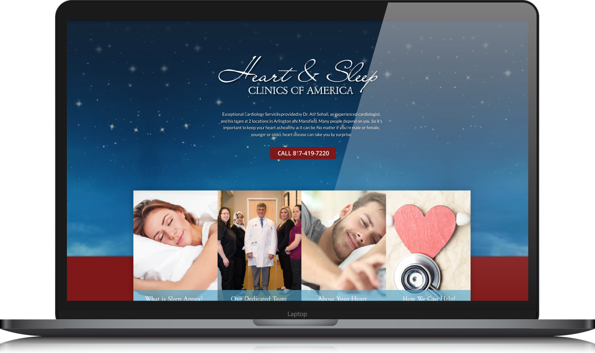 Laptop with Blue Website