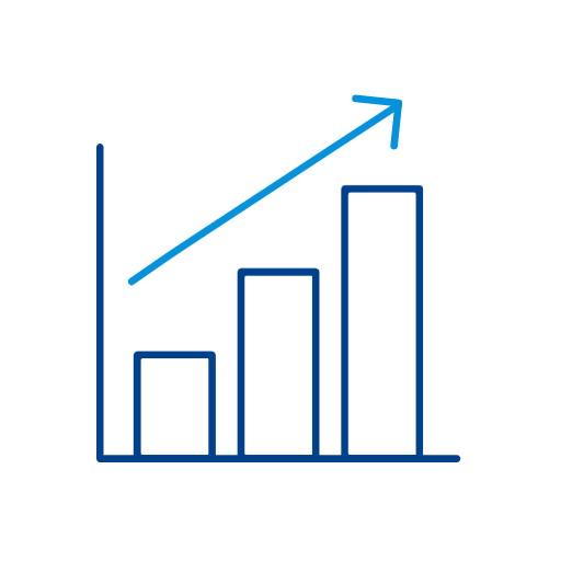 Blue Outline of Bar Graph