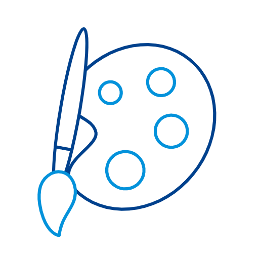 Blue Outline of Paintbrush