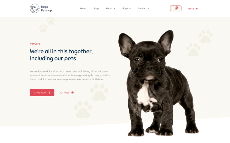 French Bulldog on Website
