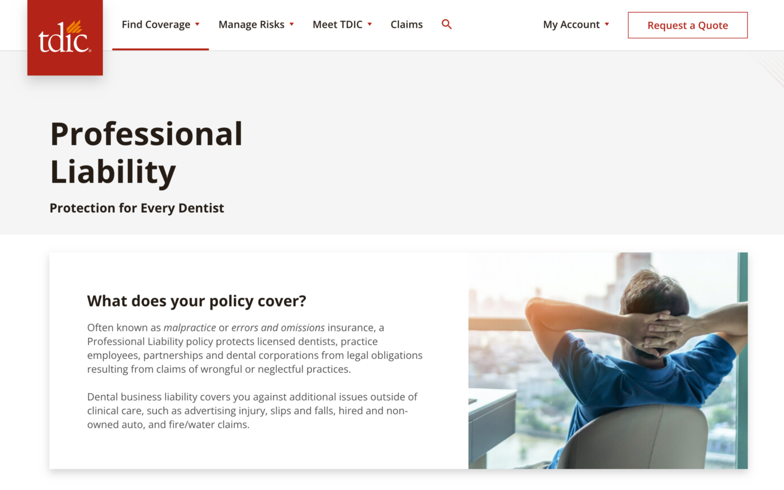 tdic dental malpractice website