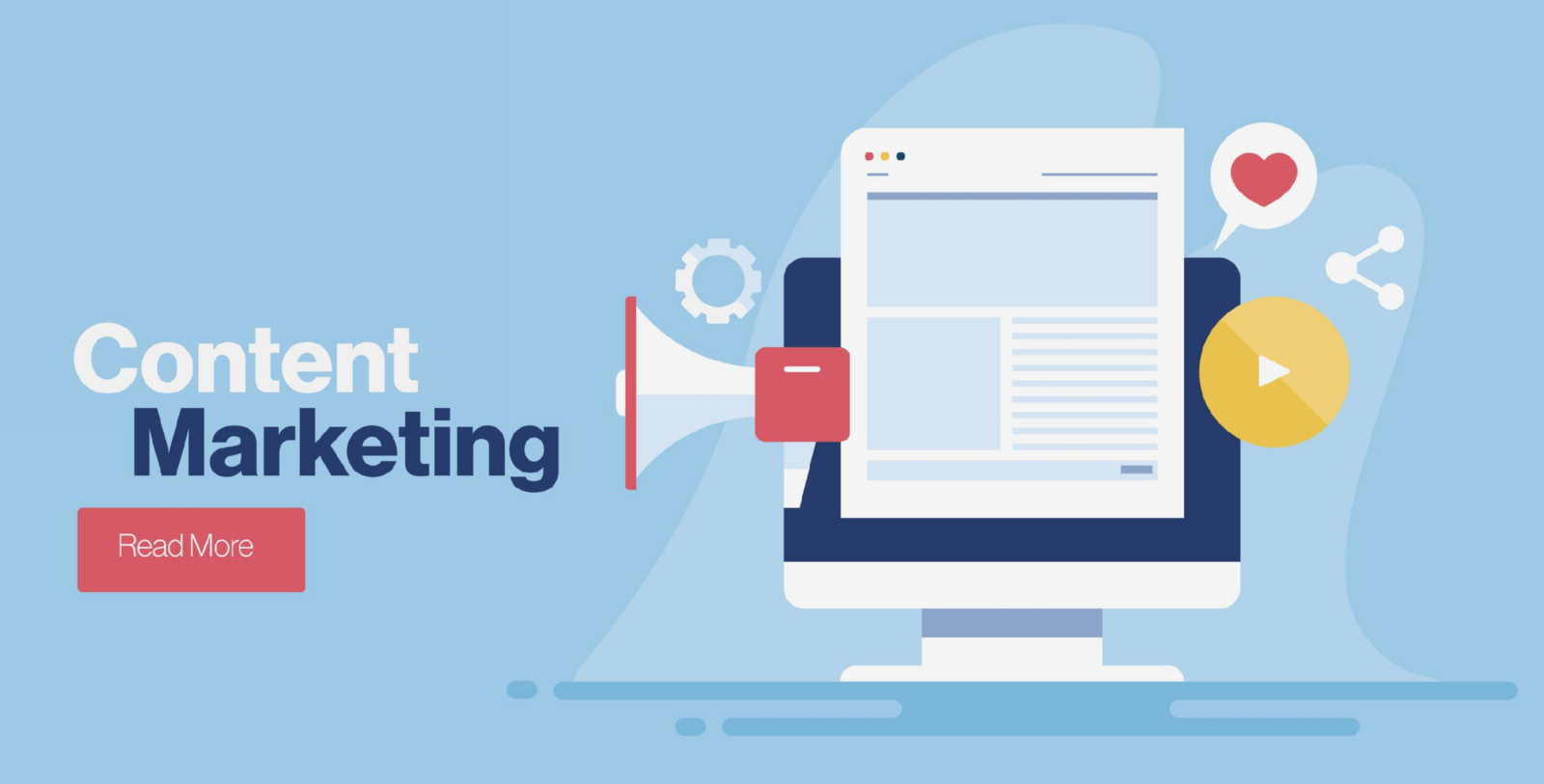 content marketing illustration on a computer screen