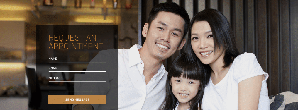 example of a contact form over a family background