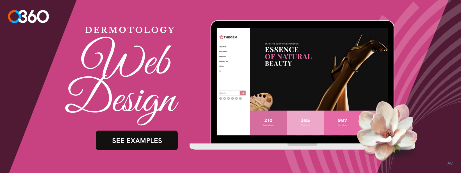 O360 ad - dermatology web design