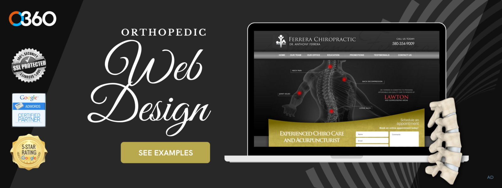 O360 ad - orthopedic web design
