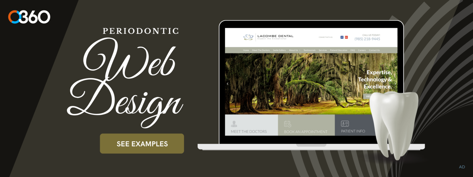 O360 ad - periodontic web design